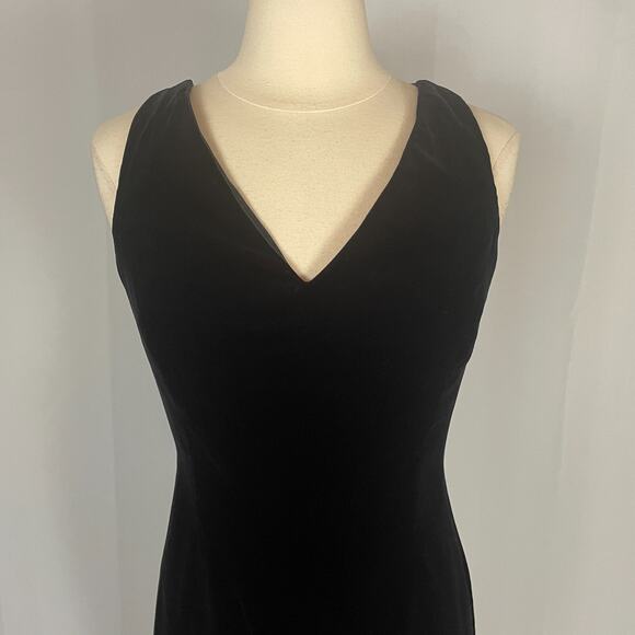 Vintage Cocktail Dress Size 10 Black Velvet Short Mini Strappy Party 90s Y2K - Picture 2 of 16